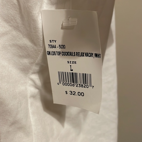 Cocktails, Relaxation, Vacation Tee - NWT -size XL; runs small -mannequin size 6 - Picture 5 of 6